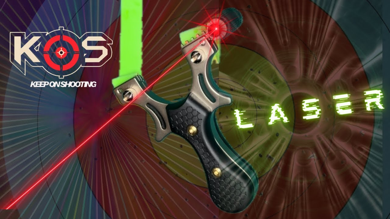Air Pro Laser sight slingshot (WAL-MART slingshot) testing the laser. 