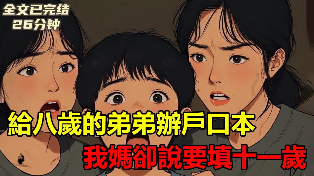 全文已完结，爽文26分钟给八岁的弟弟办户口本，我妈却说要填十一岁，我寻思着这多出三年不得惹麻烦吗，费劲巴拉劝了半天，总算让她少报了两岁，可谁知道...#一口气系列#文荒小说#大女主文#全文完结