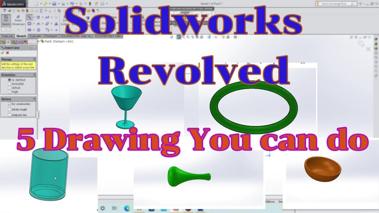การใช้คำสั่ง​ Revolved​ Boss/Base   Solidworks