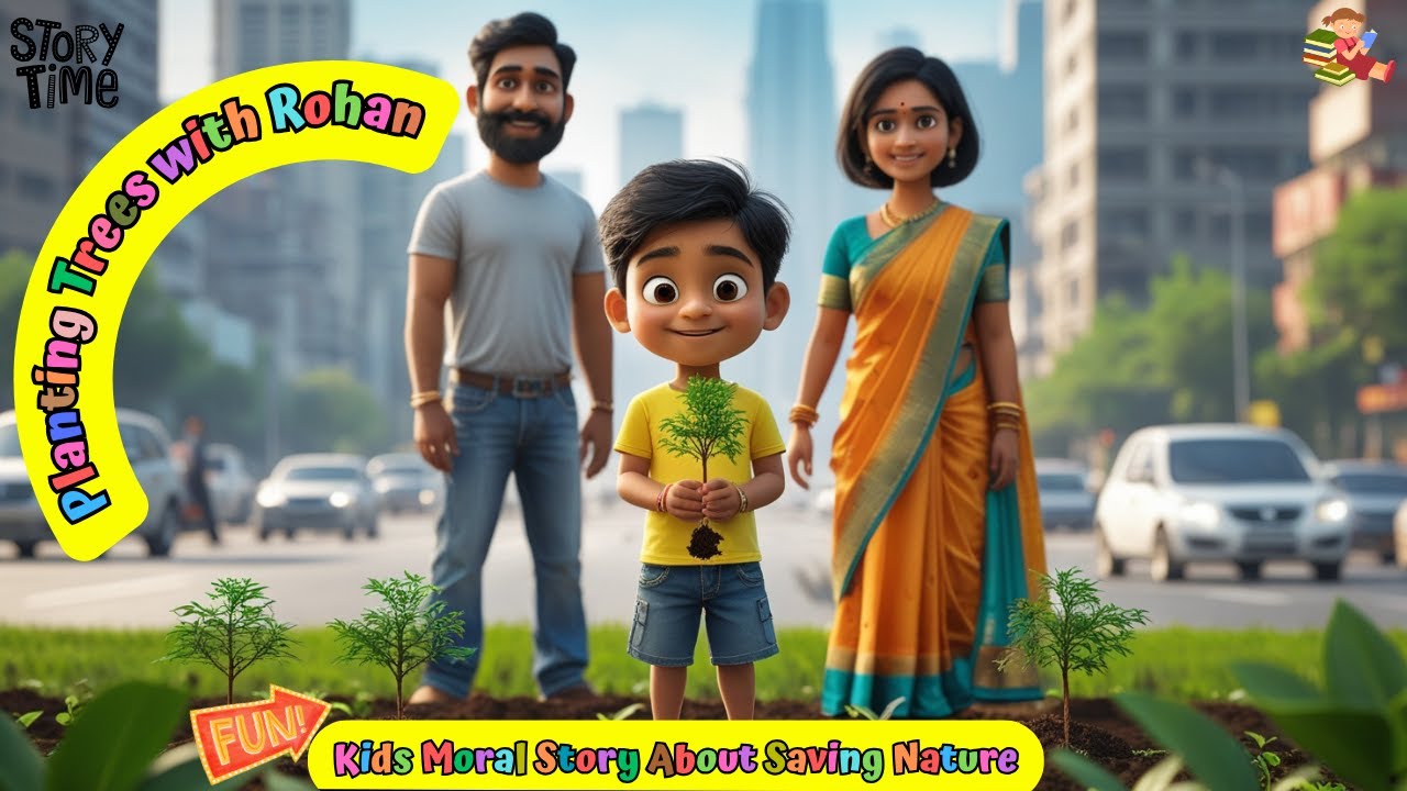 Planting Trees with Rohan: A Moral Story About Saving Nature| kids story teller Madhur