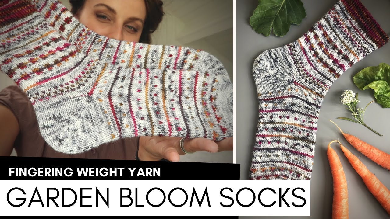 knitting pattern toe up socks GARDEN BLOOM SOCKS by Barbara Nalewko and looking vintage