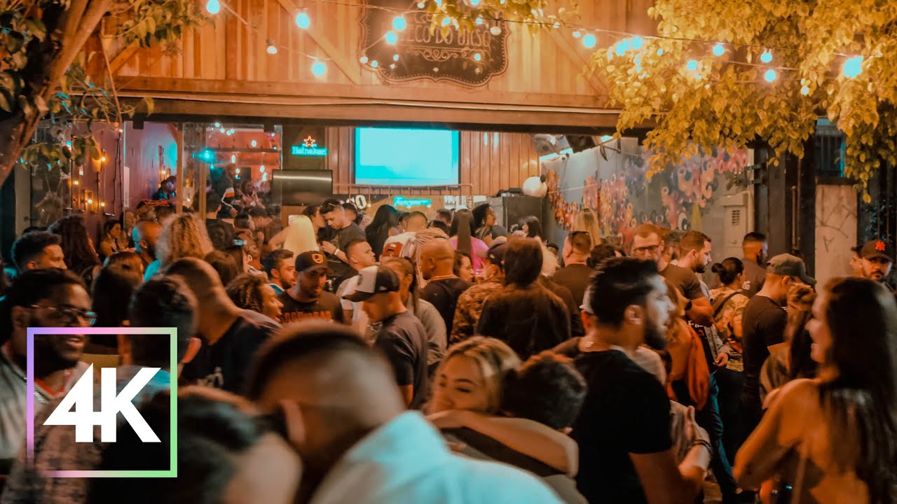 A Busy Saturday Night in São Paulo, Brazil | 4K | Vila Madalena and Beco do Batman