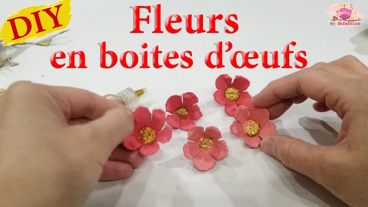 DIY fleurs en boites d’œufs !!