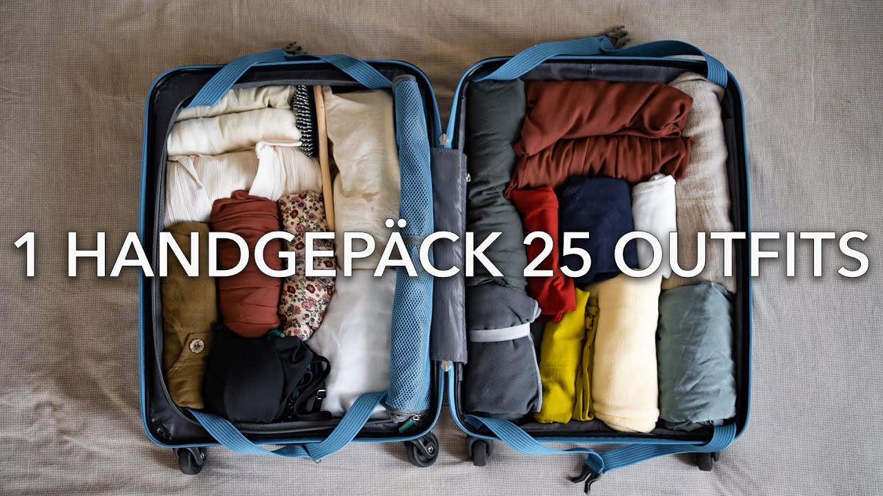 HANDGEPÄCK RICHTIG PACKEN | 1 vollständiges Handgepäck 25 Outfits | Sommer Urlaub | Capsule Wardrobe