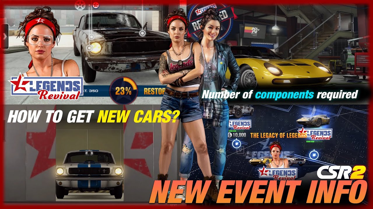 CSR2 | How to get a new LEGENDS REVIVAL car and restore components info