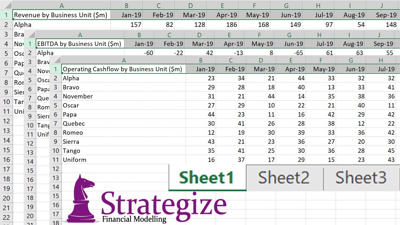 Excel VBA: Loop across sheets and select same row