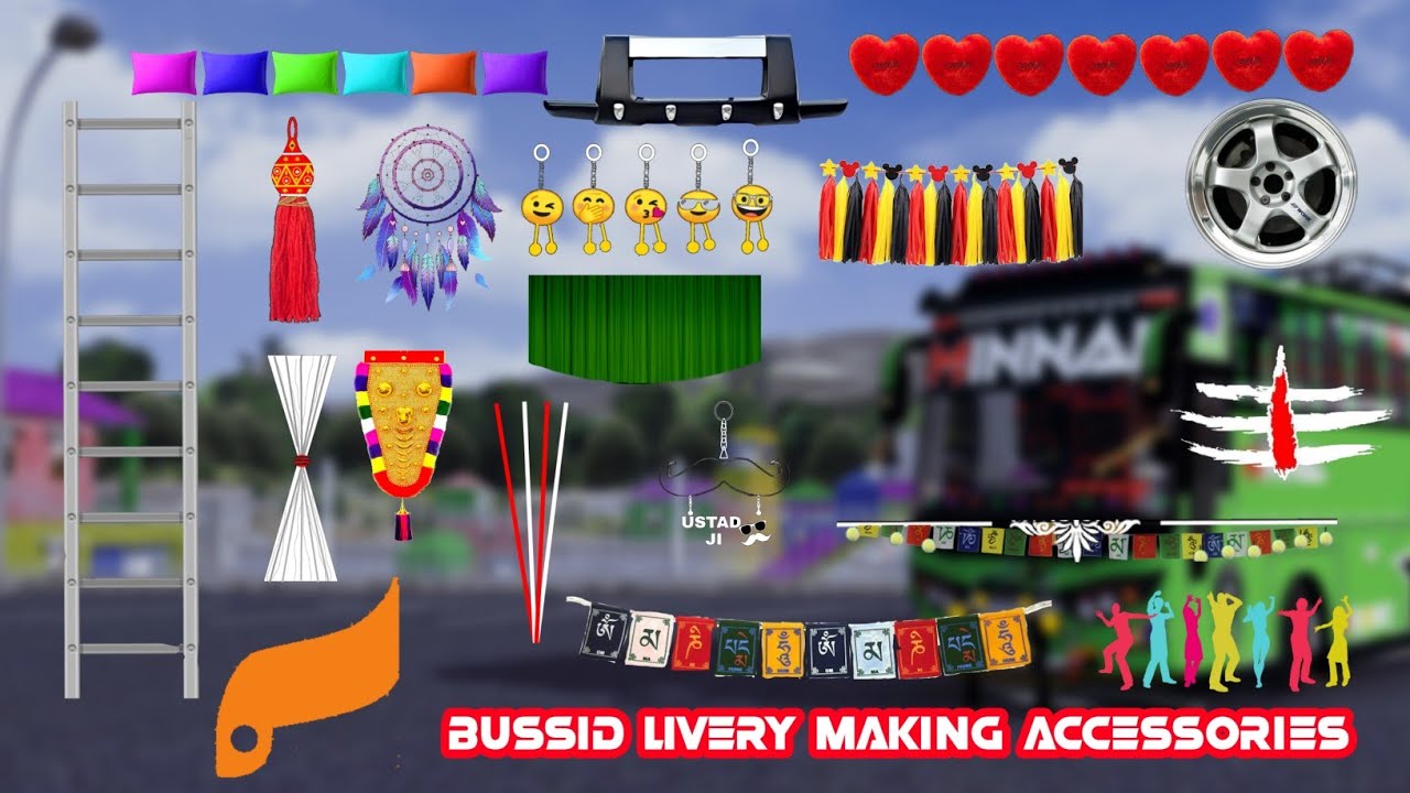60+accessories in bussid livery making accessories part 1 !4 IDEAS