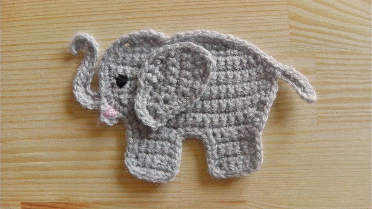 Elefant Aufnäher häkeln
