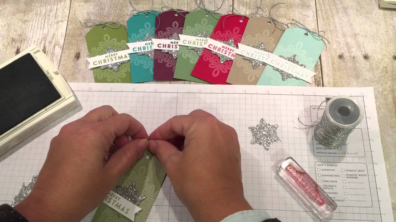 Fabulously Simple Christmas Tags using Stampin Up's Flurry of Wishes