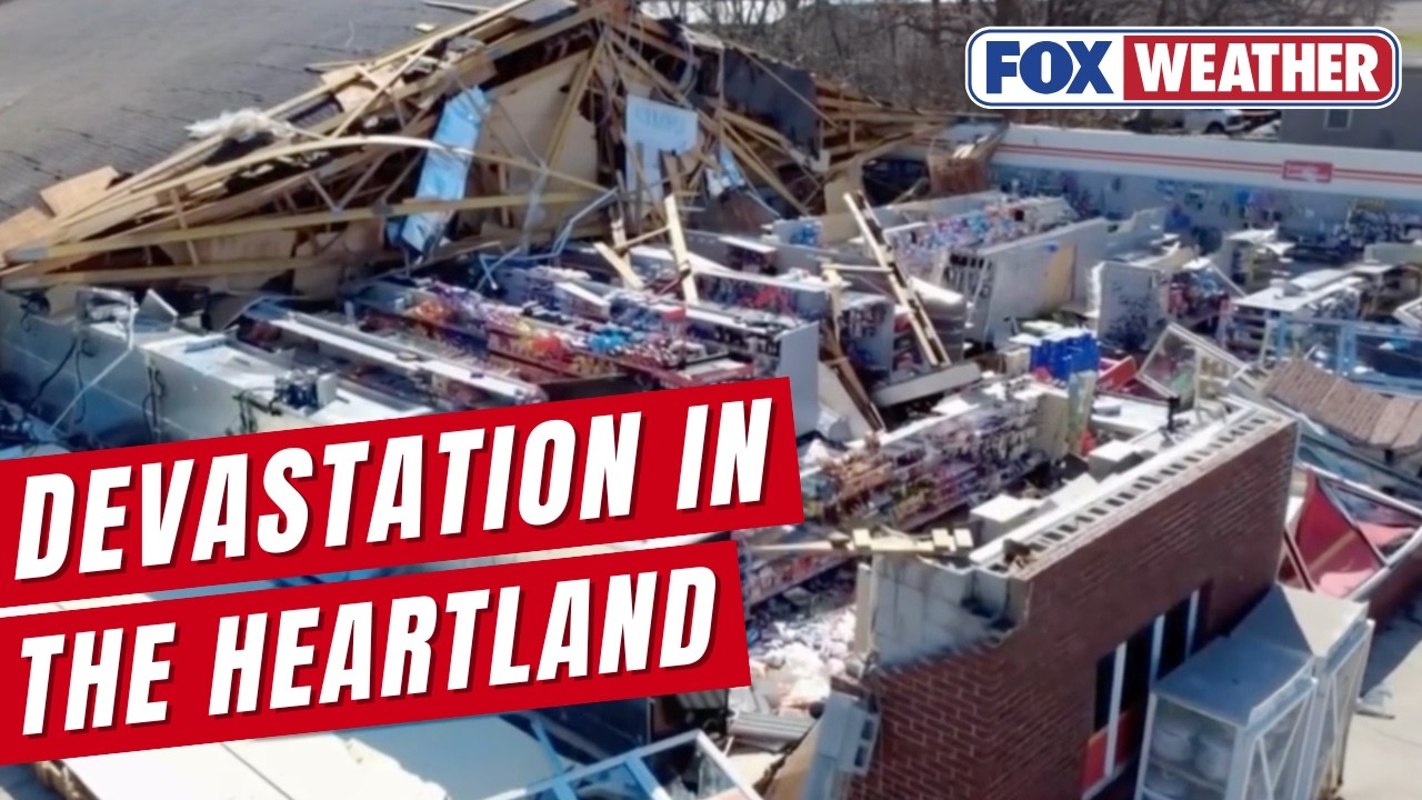 Мощный торнадо разрушил город Лейк-Виллидж в штате Индиана, погибли два человека.