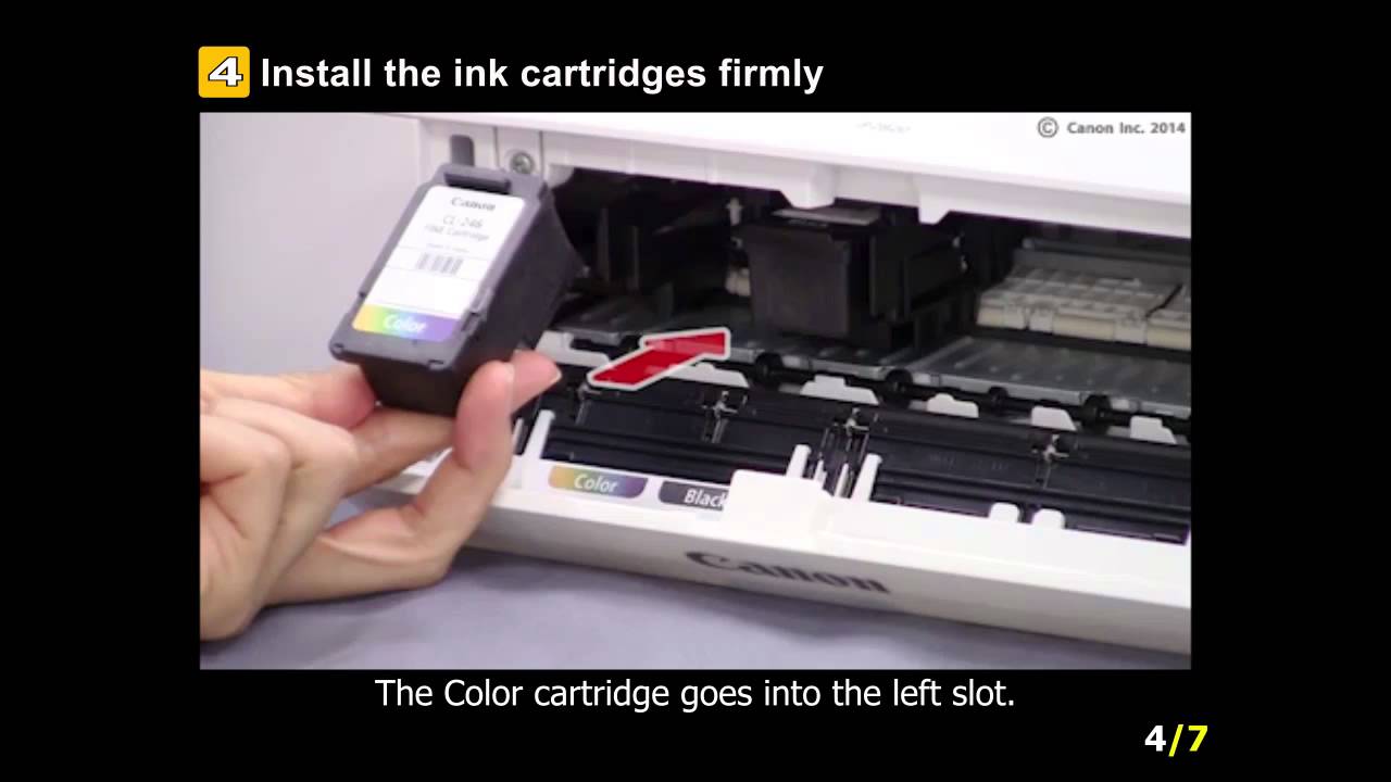 PIXMA iP2820: Installing the ink cartridges