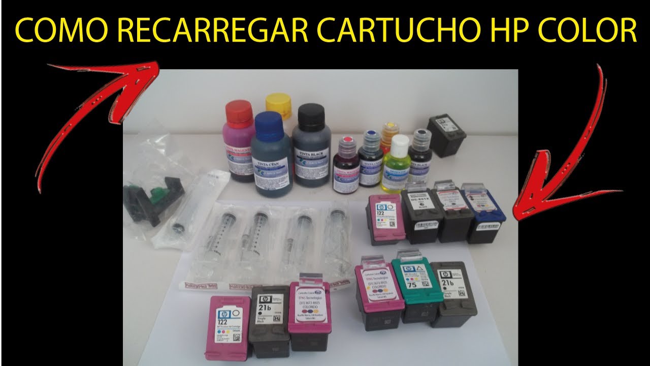 como recarregar cartucho HP 22, 28, 122, 60, 75, 901 colorido - Kit de recarga HP