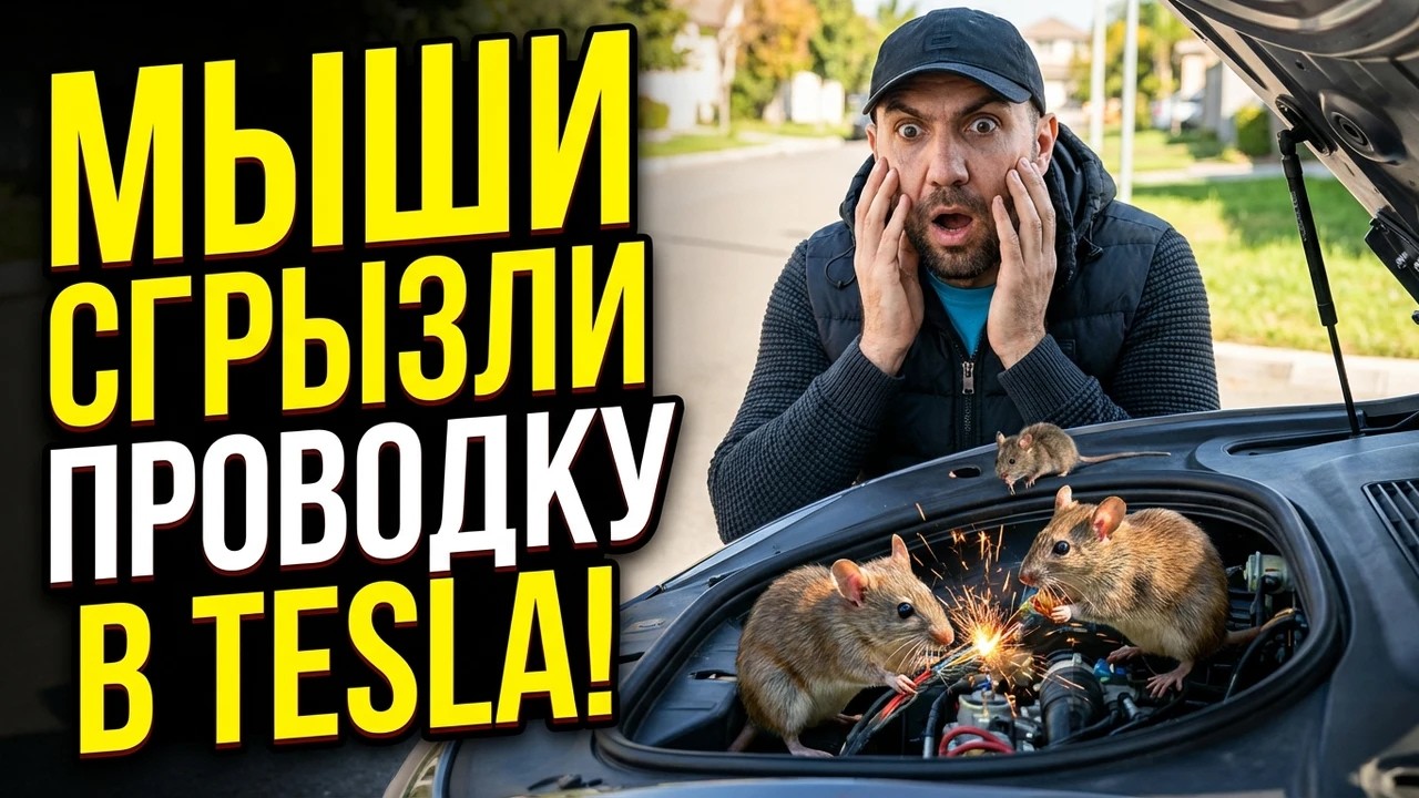 Мыши сгрызли проводку в ТЕСЛЕ!