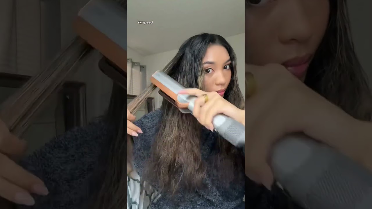 dyson airstrait on curly hair!