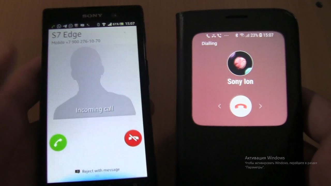 Over the Horizon Incoming call & Outgoing call at the Same Time Sony Xperia  +Samsung Galaxy S7 edge