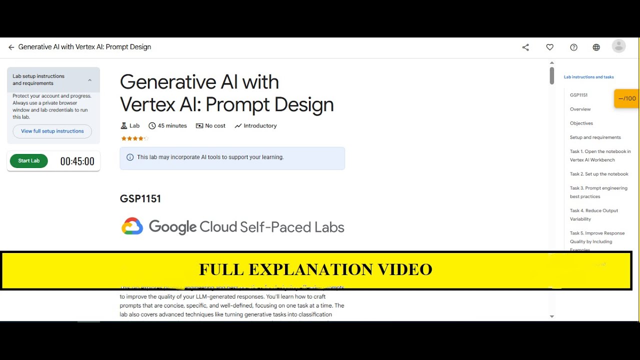 Generative AI with Vertex AI: Prompt Design || GSP1151 | Gen AI 2025