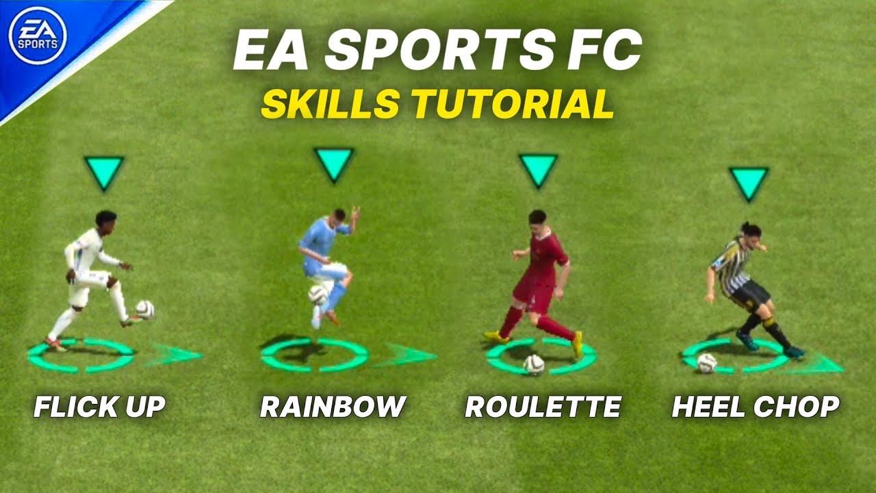 EA SPORTS FC MOBILE | ALL NEW SKILL MOVES | Ft. RAINBOW, STEP OVER, ROULETTE, FAKE SHOT