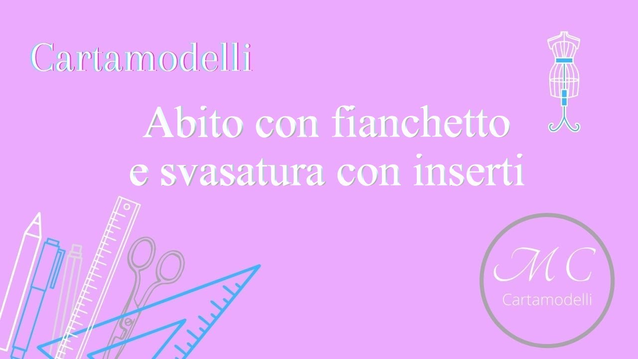 Abito con fianchetto e svasatura con inserti al fondo
