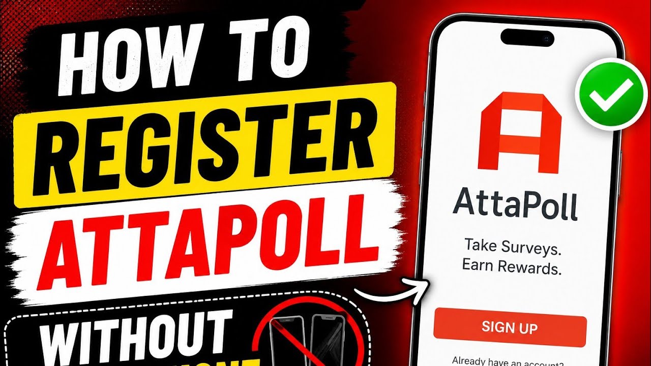 🎥HOW TO REGISTER Attapoll 😁 WITH OUT CLONE PHONE 
