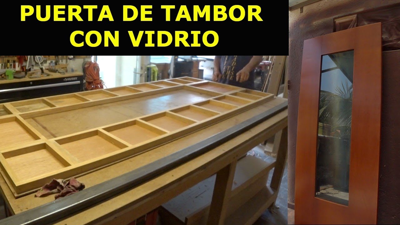 Puerta de tambor con vidrio embutido