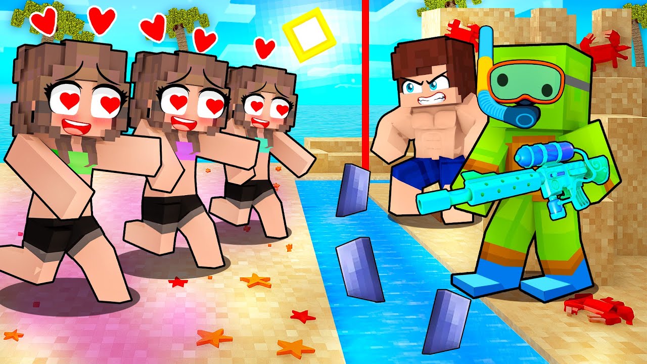 TRZY ZAKOCHANE DZIEWCZYNY vs ZAMEK Z PIASKU w Minecraft!