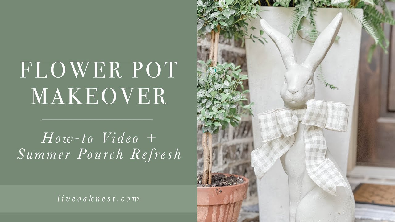 Flower Pot Makeover, French Cottage Farmhouse Summer Porch Refresh