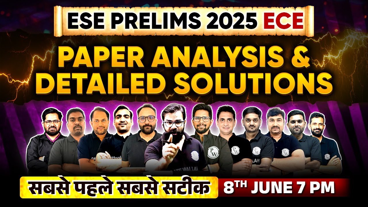 ESE 2025 Prelims Exam Analysis | ECE | ESE Prelims 2025 Paper Solution | ESE Exam 8th June 2025