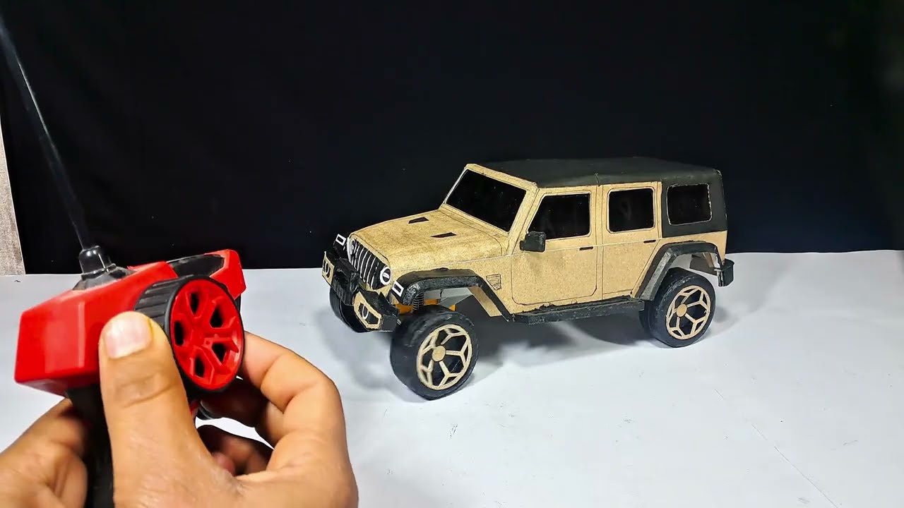 Jeep wrangler || How To Make jeep wrangler out of cardboard || DIY cardboard rc car 