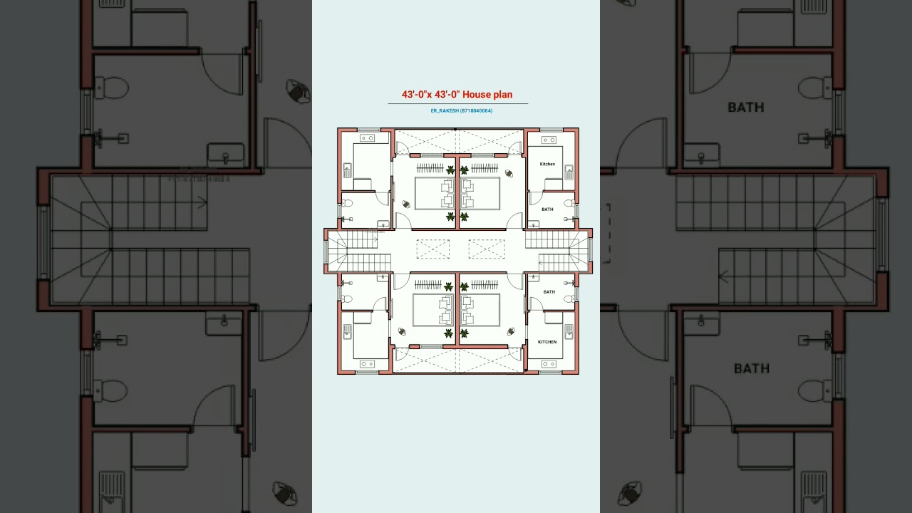 40x40 two brothers house plan design #shorts #viral #floorplan #homeplan #homedesign #houseplan