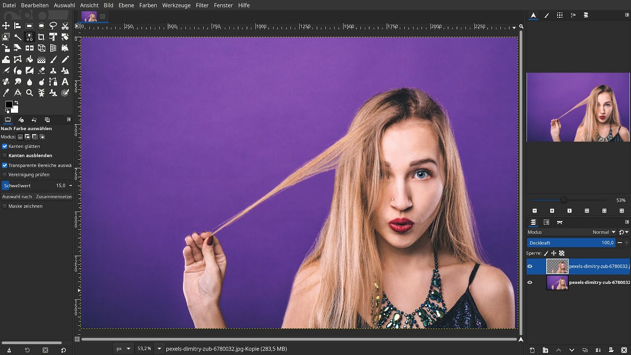 Gimp: Fotos importieren – Fotos exportieren – Arbeit speichern!