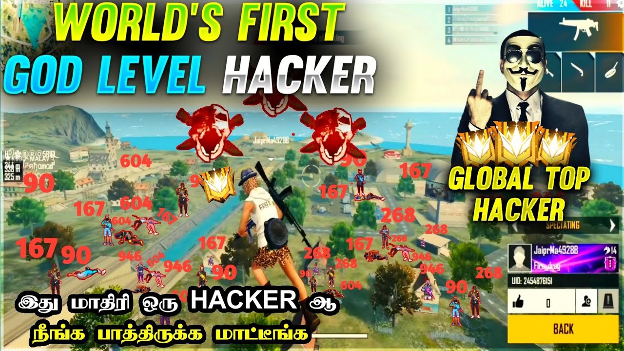 WORLD NO 1 GOD LEVEL HACKER IN FREEFIRE 😈 GLOBAL TOP HACKER  😡|| ONE MINUTE MATCH OVER 😱 ||
