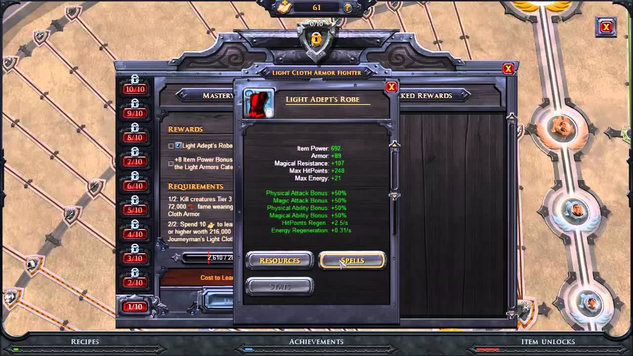 Albion Gear and Tier Guide