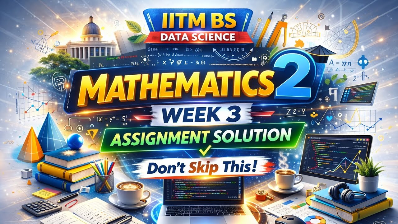 IITM BS MATHS 2 Week 3 Graded assignment solution @IITMadrasBSDegreeProgramme 