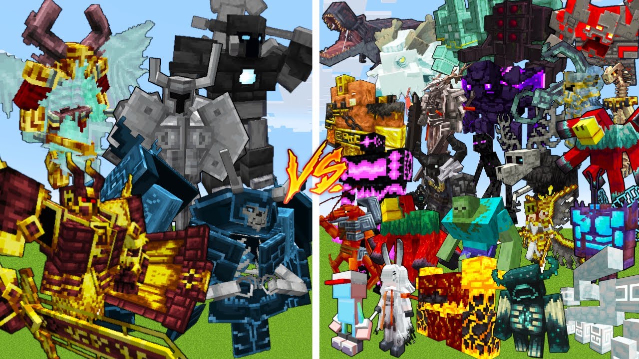 5 Strong Bosses VS 25 Random Bosses /Minecraft Mob Battle