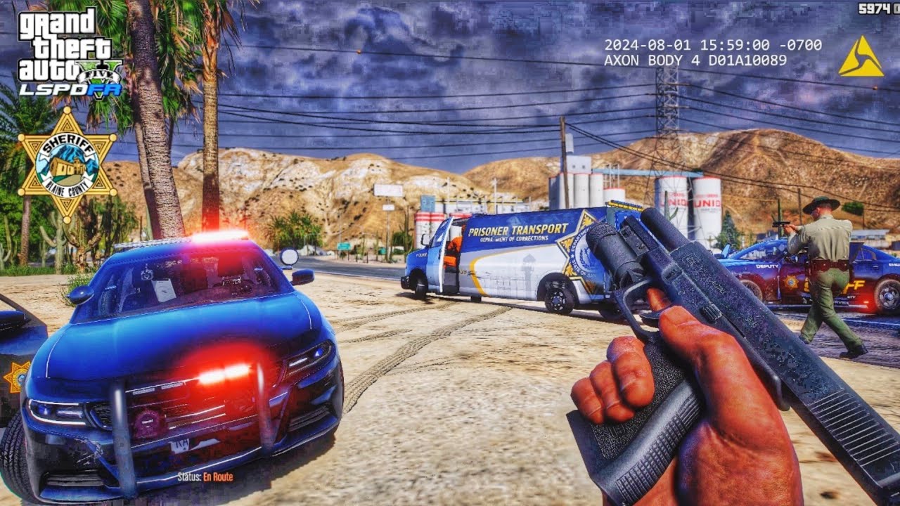 Lspdfr Sheriff Patrol - INSANE Police Chase and Shootout in GTA