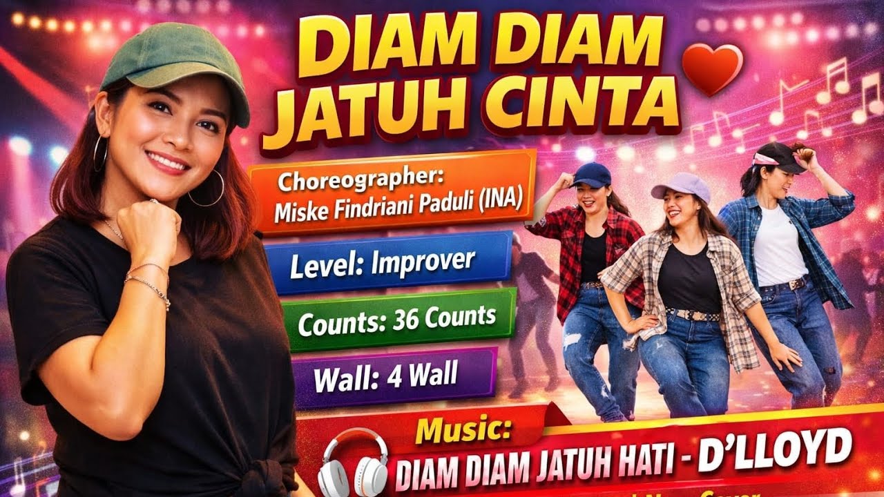 Diam-Diam Jatuh Cinta - Line Dance (choreo: Miske Findriani Paduli)