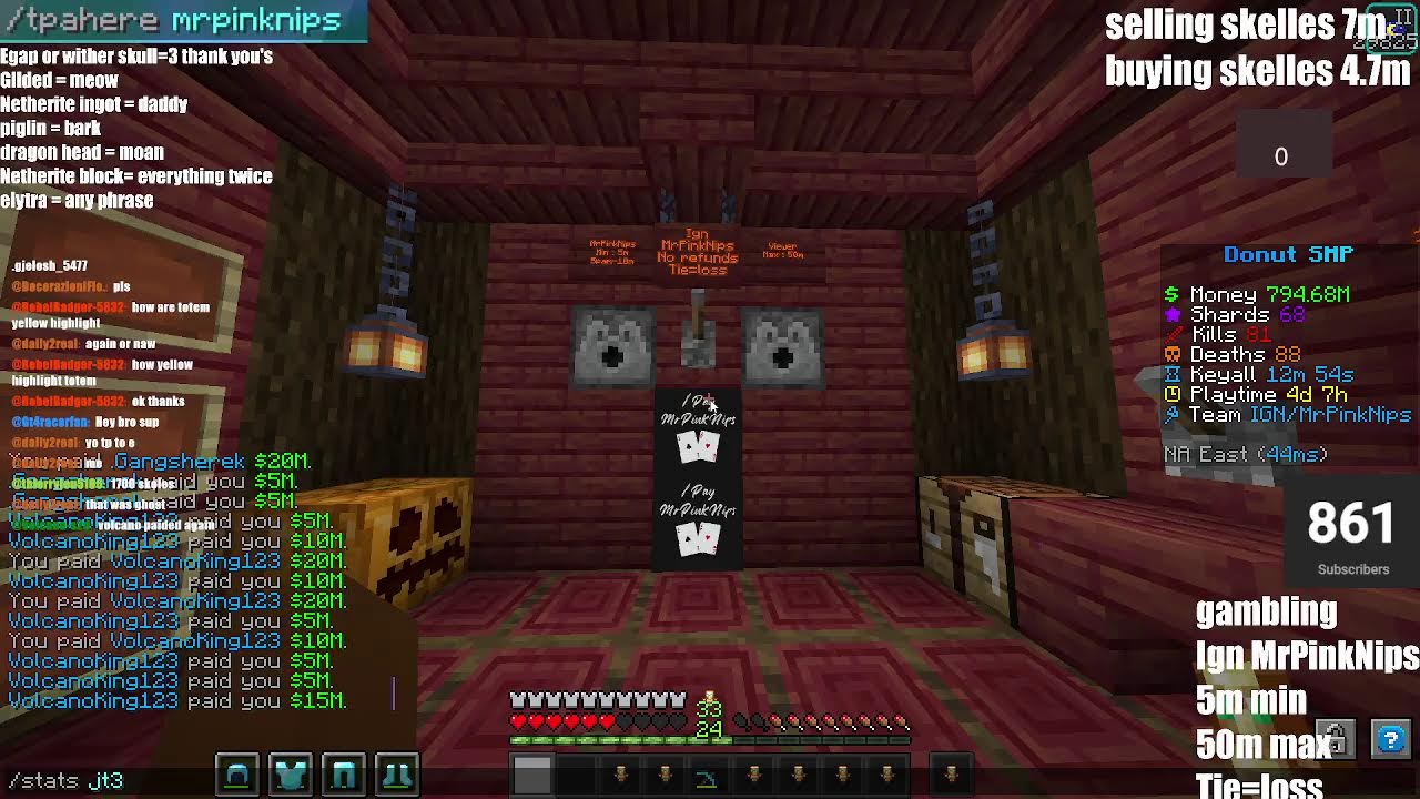 Gambling + Base Ratings + Auctions + Bounties |DONUT SMP LIVE