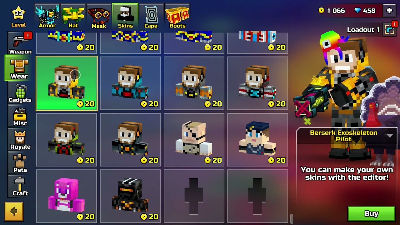 Tutorial: skin duck boy (Pixel Gun 3D) free copy