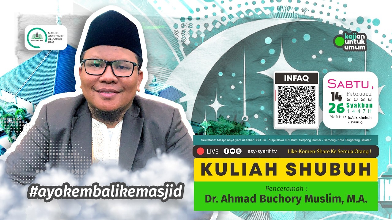 Dr. AHMAD BUCHORY MUSLIM, M.A. - 🇮🇩 🇵🇸 KULIAH SHUBUH LIVE - #ayokembalikemasjid