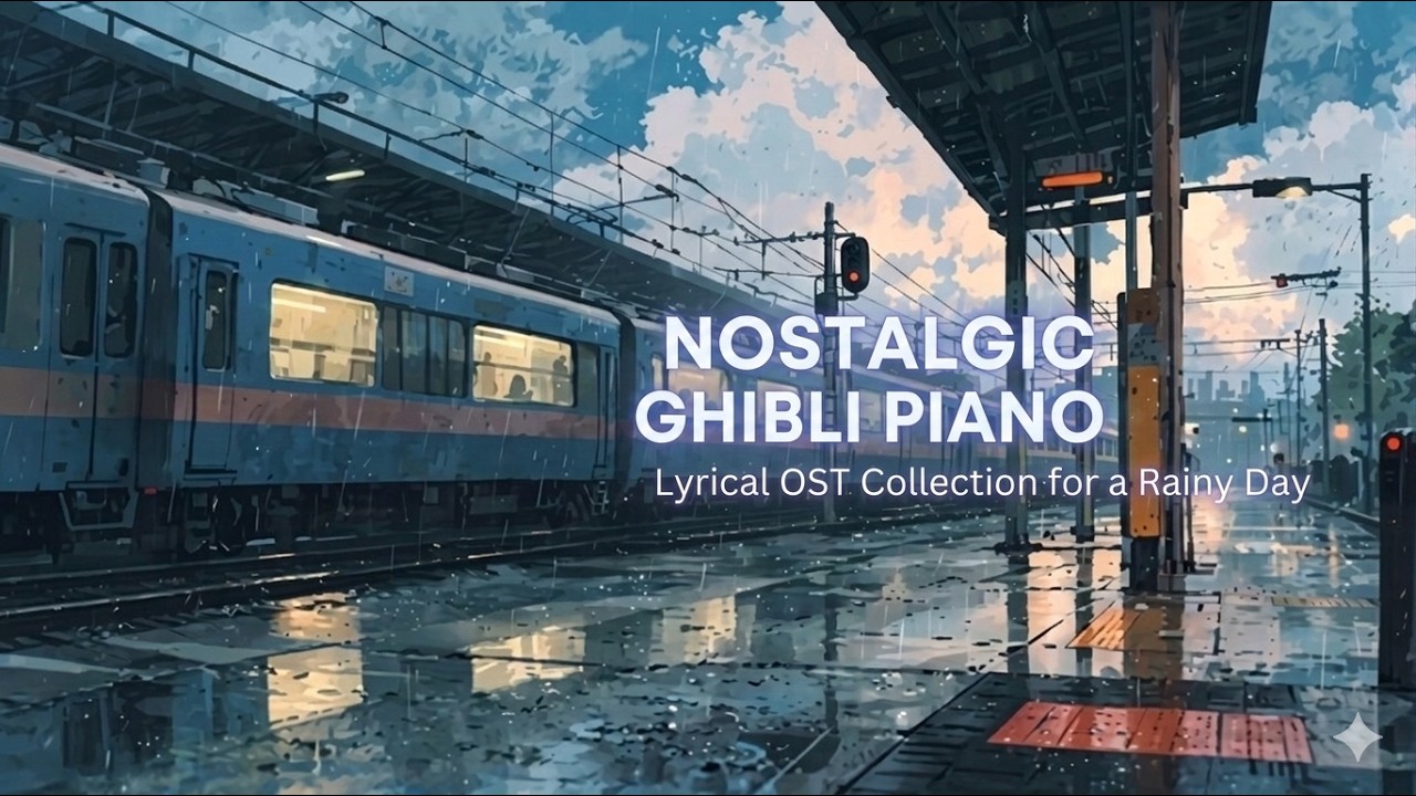 [Playlist] 지브리 애니메이션  OST 스타일 피아노 연주곡 모음 | 비 오는 날 듣기 좋은 서정적인 연주곡