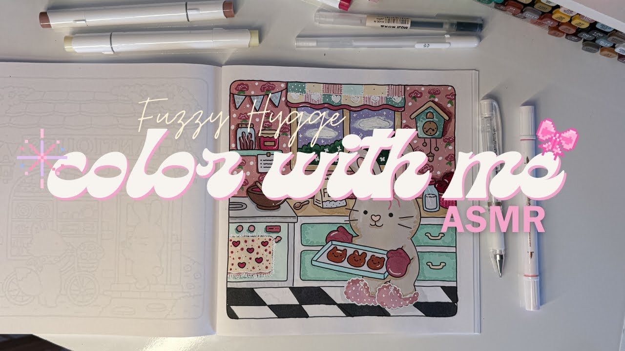 ASMR COLORINDO com Ohuhu Markers 🎨 | Relaxe sua mente com Fuzzy Hygge 🌙  😴