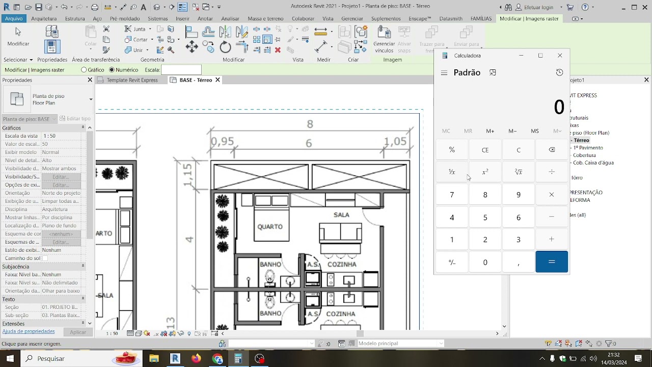 Inserindo imagem no REVIT e ajustando a escala desejada.