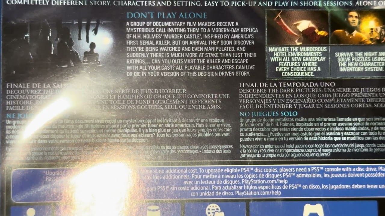The Dark Pictures Anthology: The Devil in Me (PS4/PS5) Unboxing