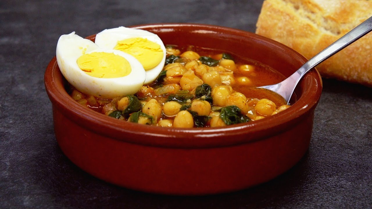 Garbanzos con espinacas - Receta FACIL y SALUDABLE