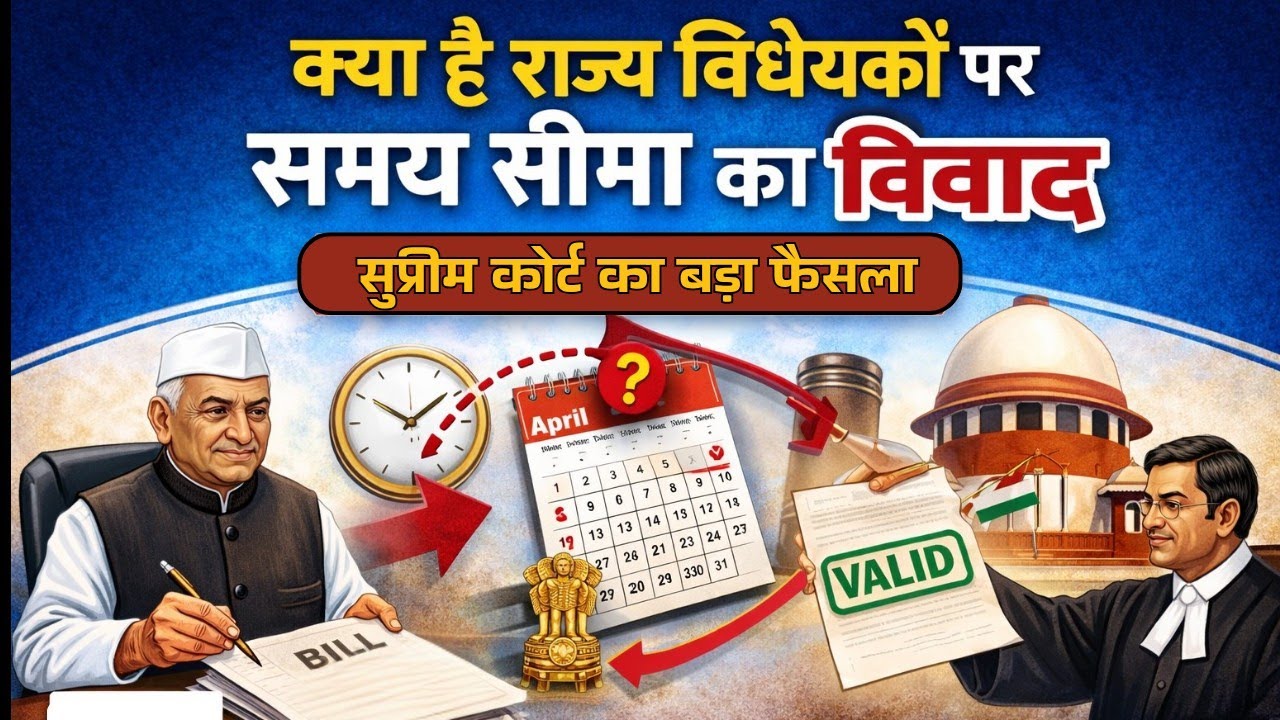 क्या है राज्य विधेयकों पर समय सीमा का विवाद (सुप्रीम कोर्ट का बड़ा फैसला) | UKPCS , UPPCS #ukpsc