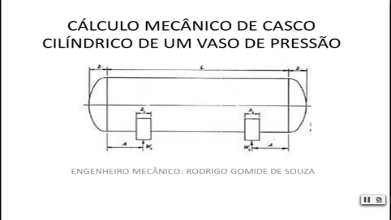 CÁLCULO MECÂNICO DE CASCO CILINDRICO DE UM VASO DE PRESSÃO.