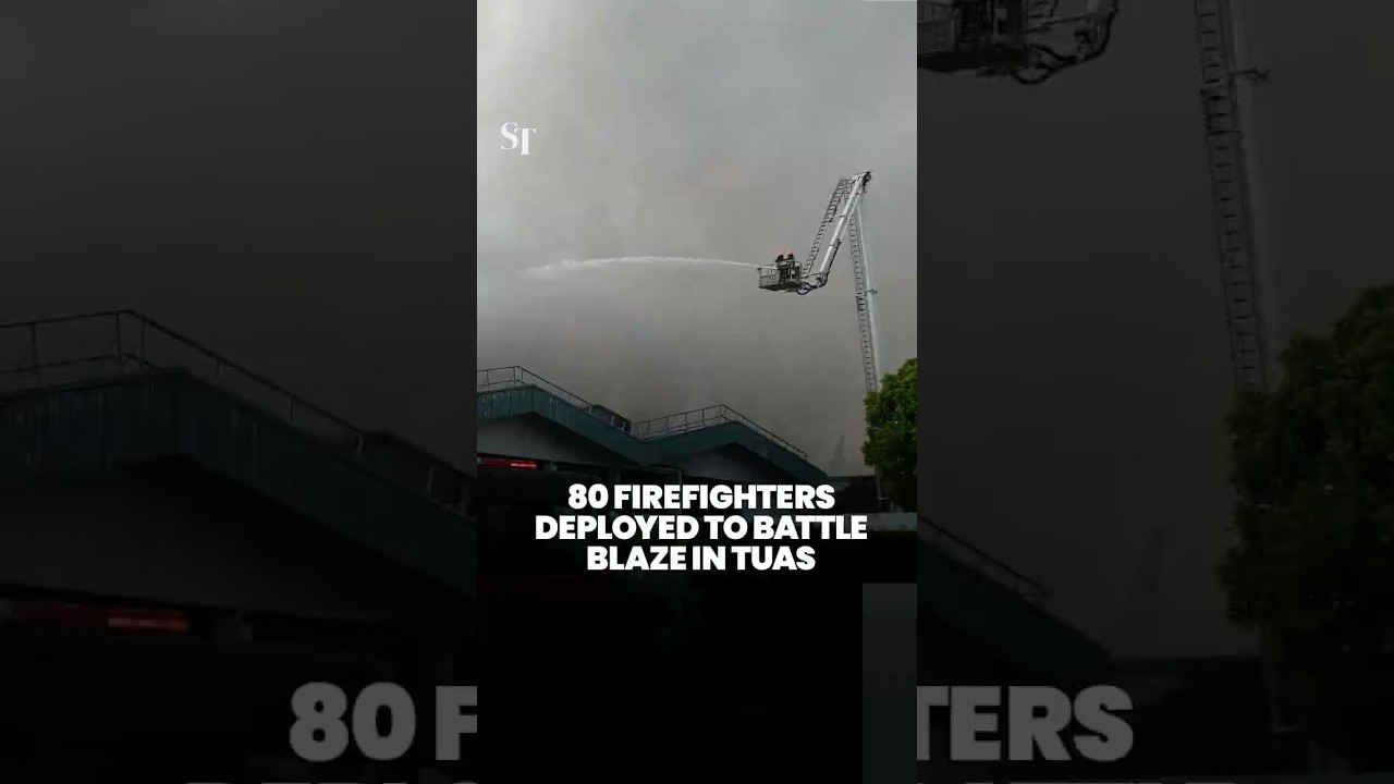 Massive fire breaks out at Tuas industrial site