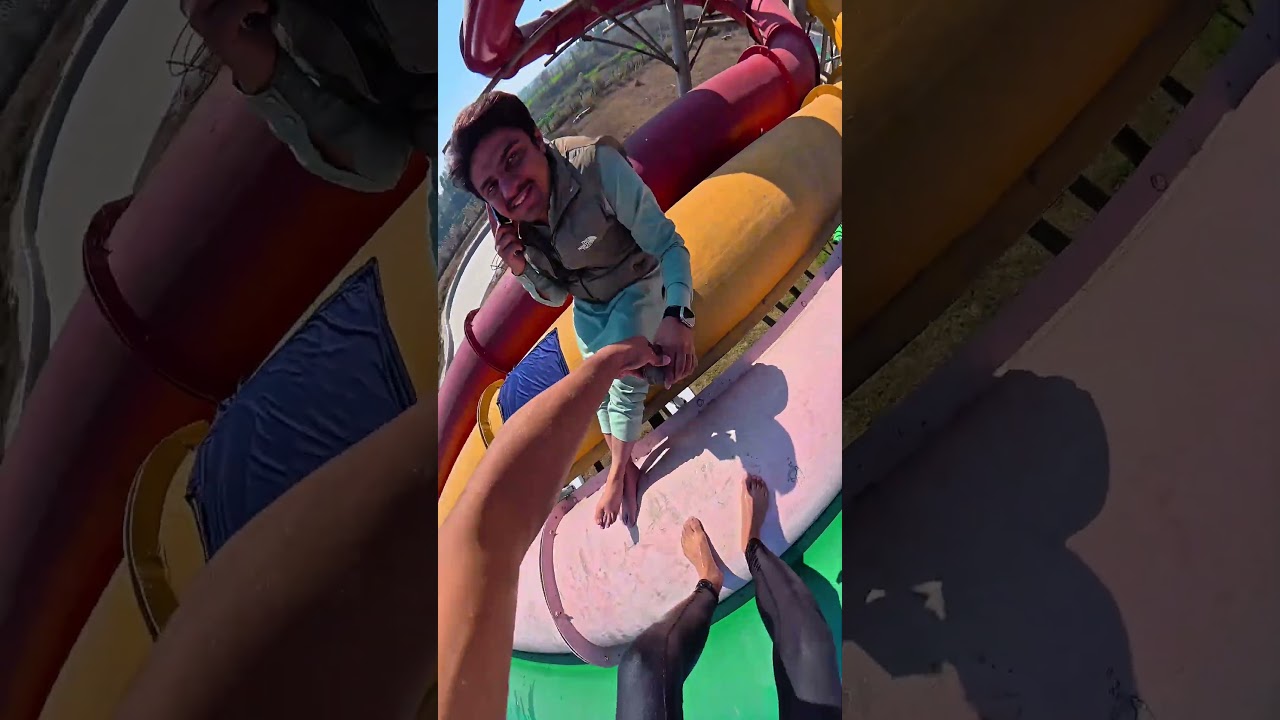 Bela ciao playground parkour snatching in waterslide pov