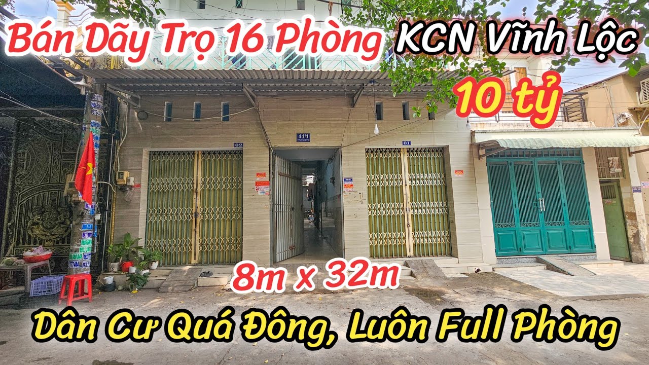 Bán Dãy Trọ 16 Phòng Ngay KCN Vĩnh Lộc gần Ngã Tư Gò Mây | Vị Trí Dân Cư Siêu Đông