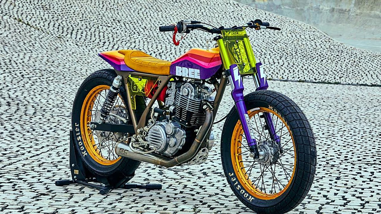 This Custom Yamaha SR500 Flat Tracker by Moritz Bree is Amazing! | Wild Colors & Pure Performance